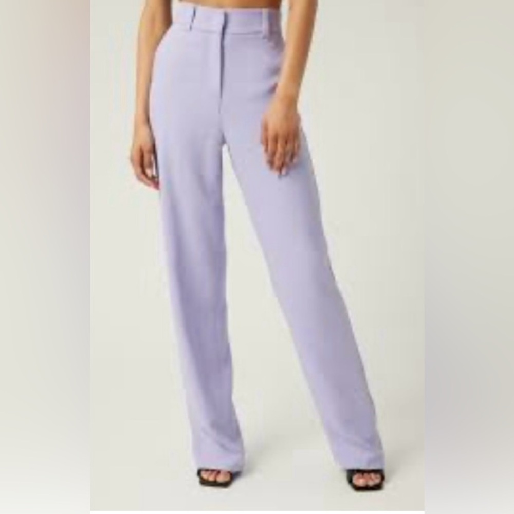 NWT LITA BY CIARA HIGH WAIST WIDE LEG TROUSERS SIZE 6 IN VIOLET TULIP - Picture 2 of 8
